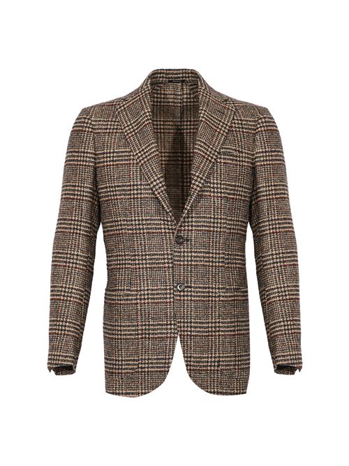 Giacca monopetto in lana Principe di Galles Marrone SARTORIO NAPOLI | SG1250 S0732907001